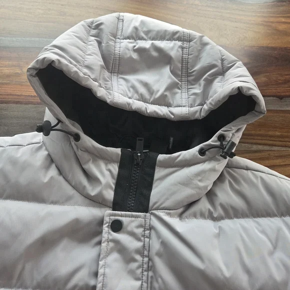 Guess Men's Gray Puffer Ski Snowboard Jacket NWOT Hooded XL Warm Cozy - Picture 11 of 12